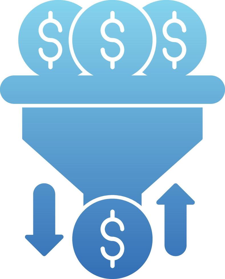 Cash Sales PipeGlyph Gradient Glyph Gradient Icon vector