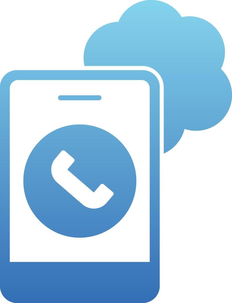 Cloud Based Calling Glyph Gradient Icon vector