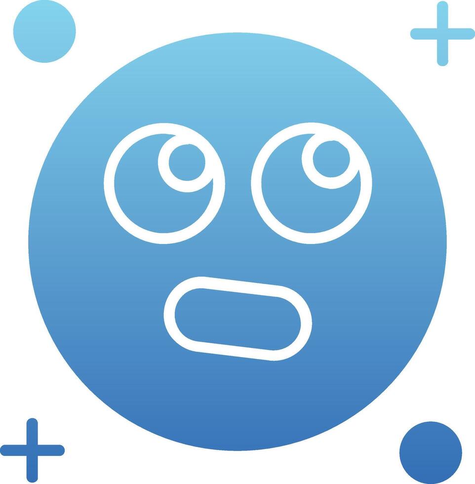 Rolling eyes Glyph Gradient Icon vector