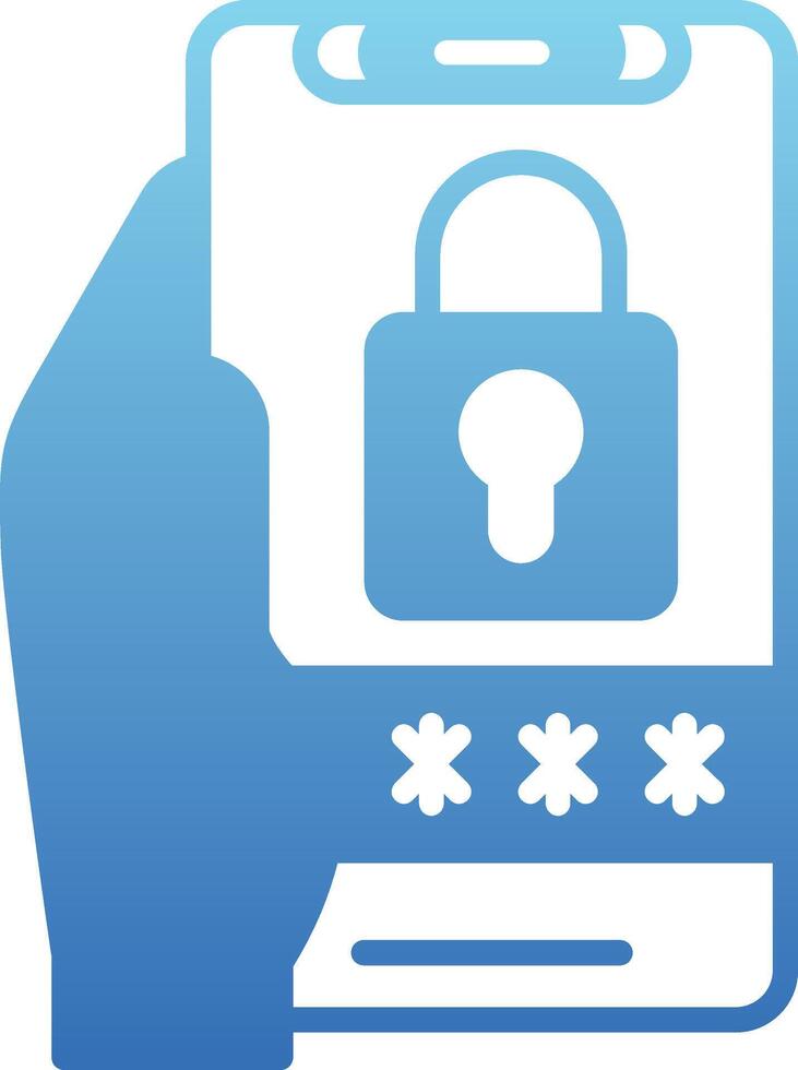 Pin Code Glyph Gradient Icon vector