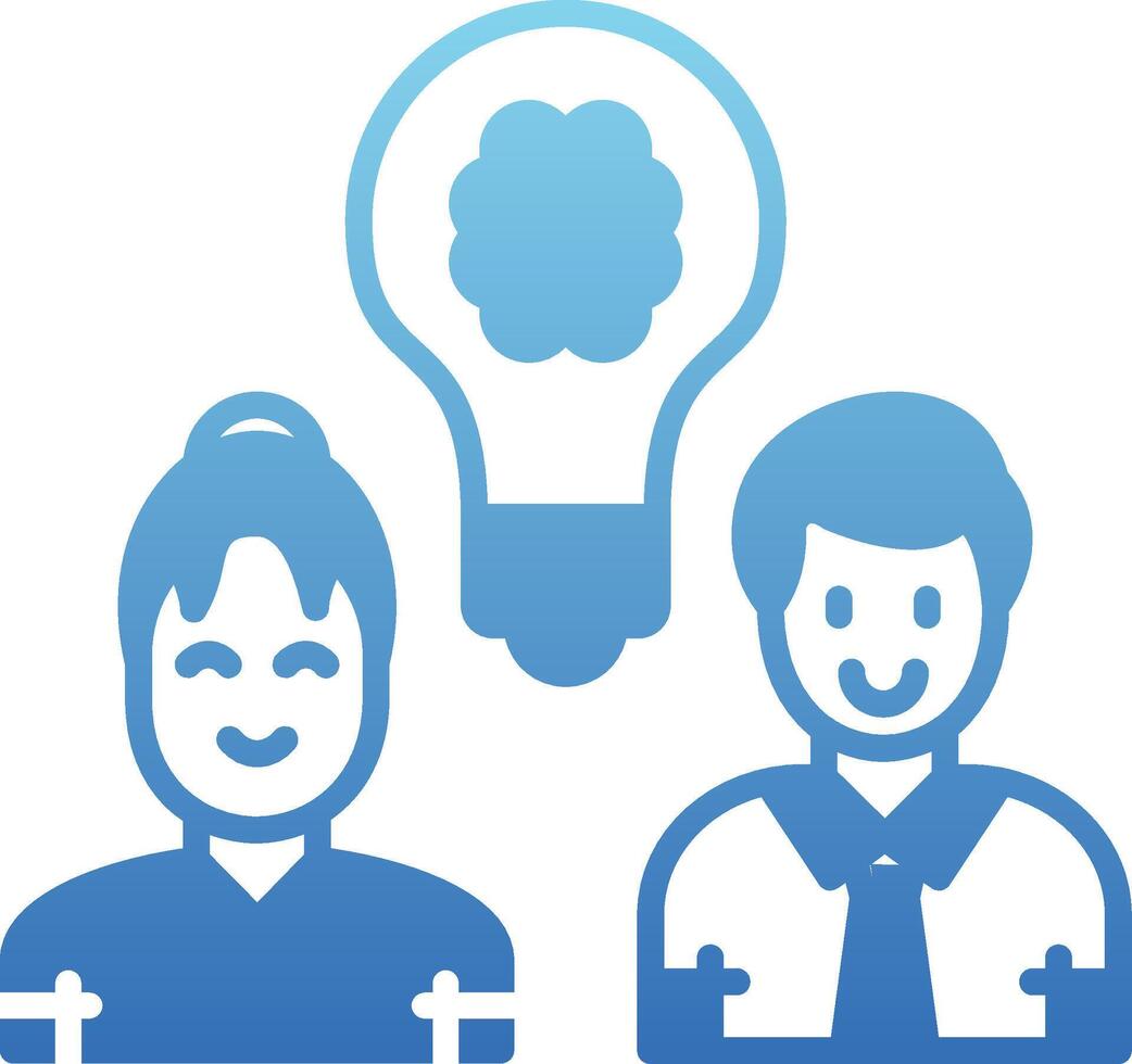 Team Idea Glyph Gradient Icon vector
