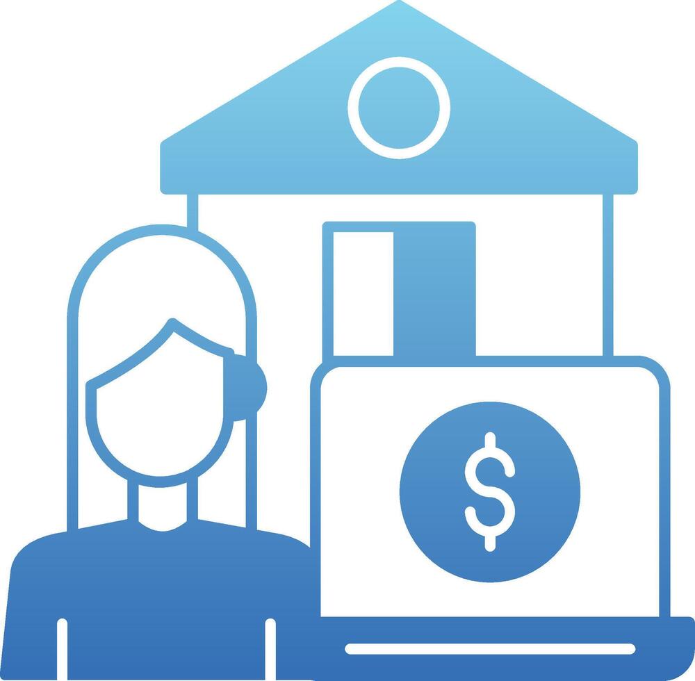 Work From Home Glyph Gradient Icon vector