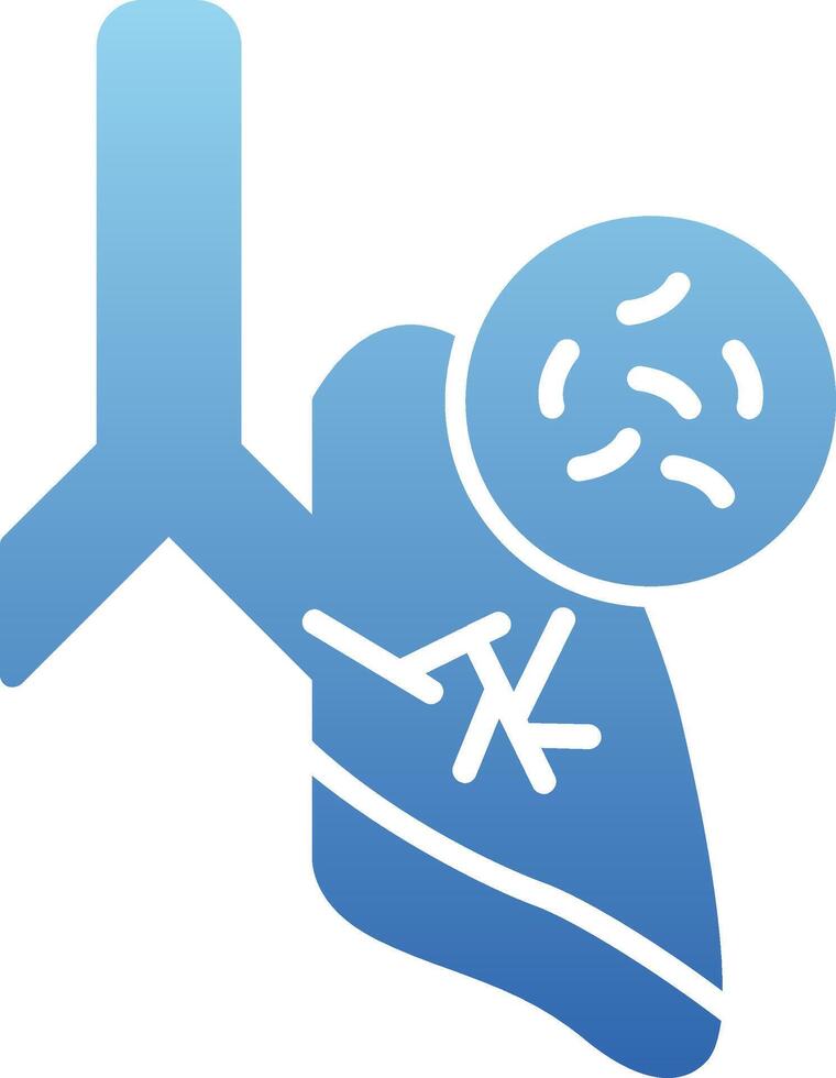 Germs In Lungs Glyph Gradient Icon vector
