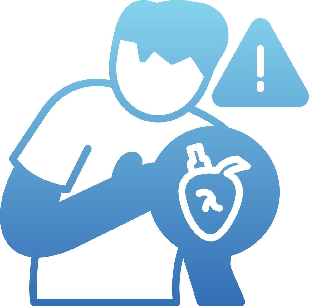 Heart Attack Glyph Gradient Icon vector
