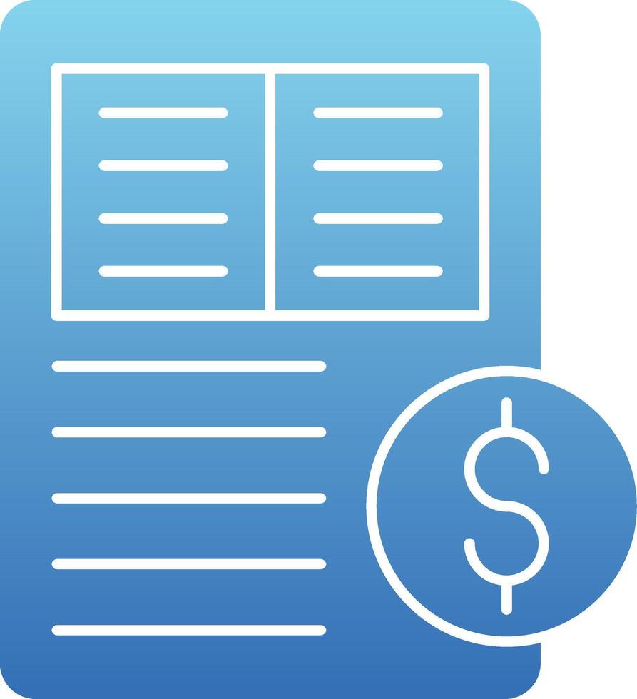 Bookkeeper Glyph Gradient Icon vector