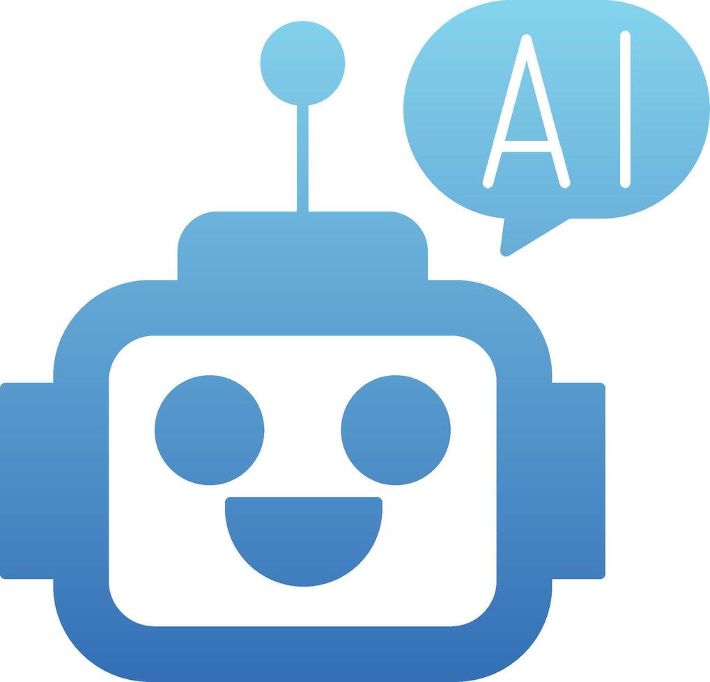 Ai Assistant Glyph Gradient Icon vector