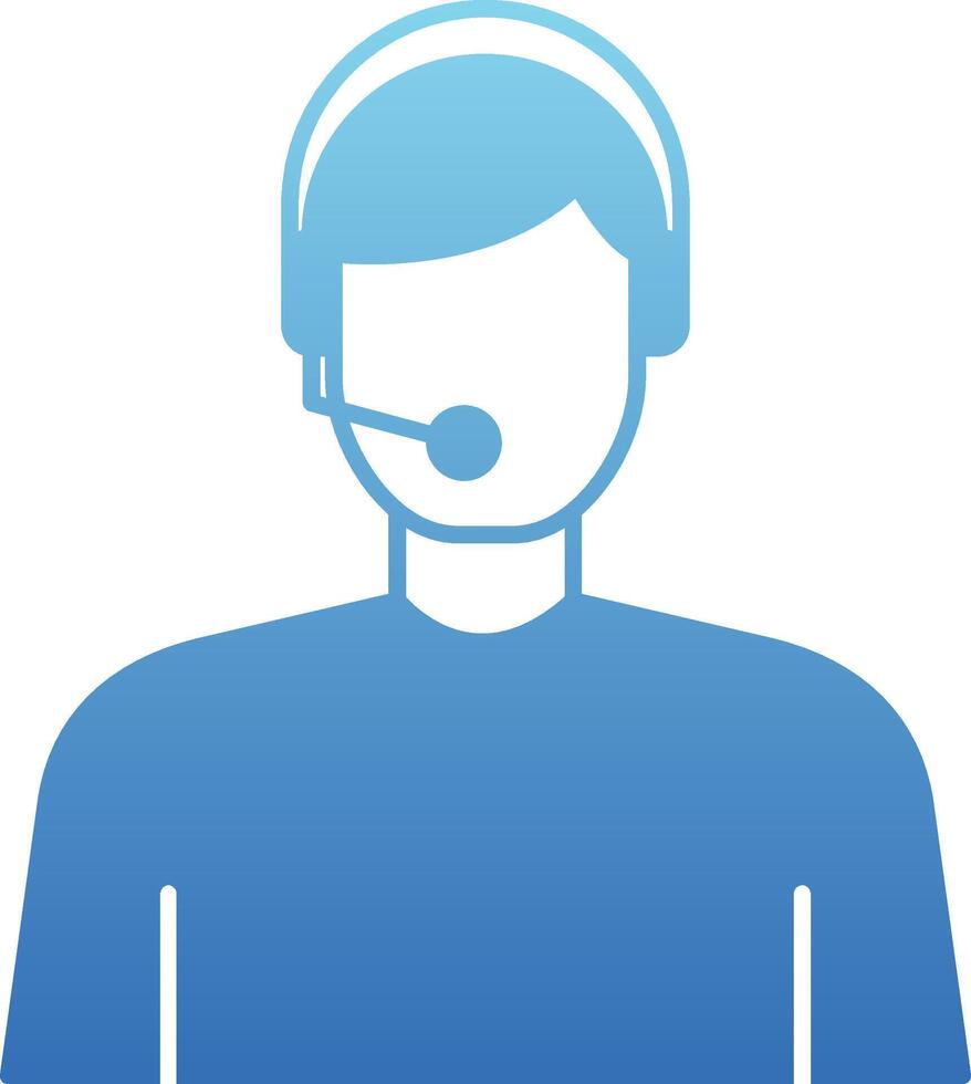 Virtual Assistant Glyph Gradient Icon vector