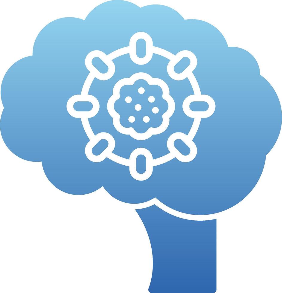 Brain Tumor Glyph Gradient Icon vector