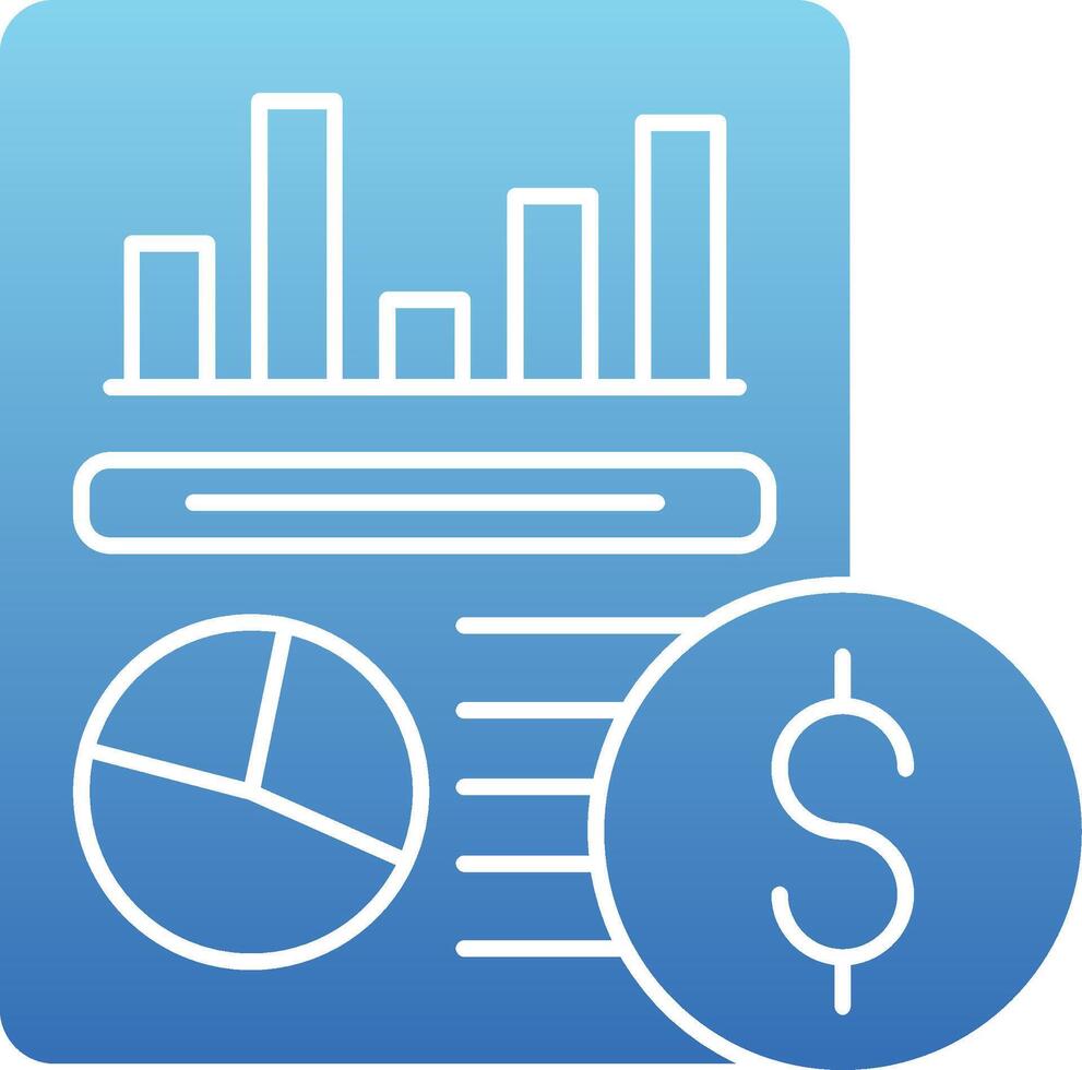 Financial Analysis Glyph Gradient Icon vector