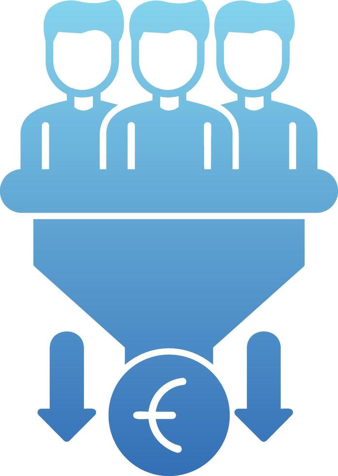 Sales PipeGlyph Gradient Glyph Gradient Icon vector