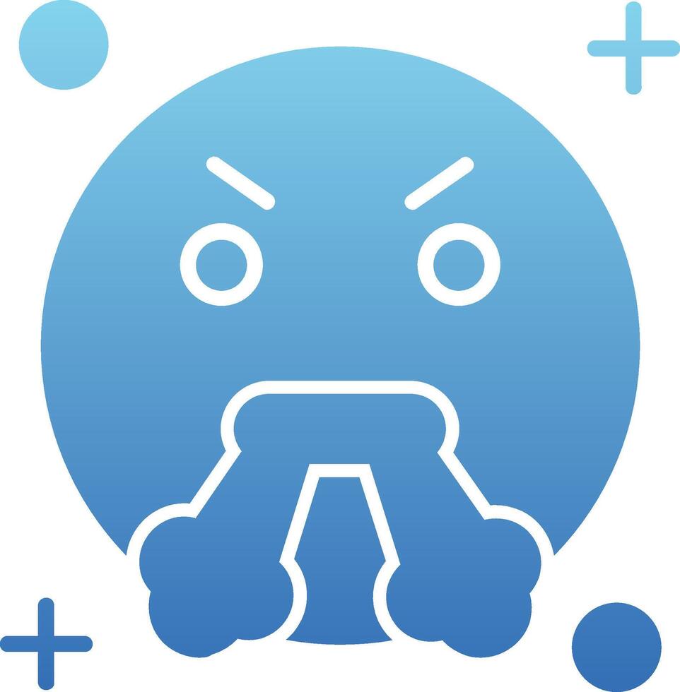 Angry Glyph Gradient Icon vector