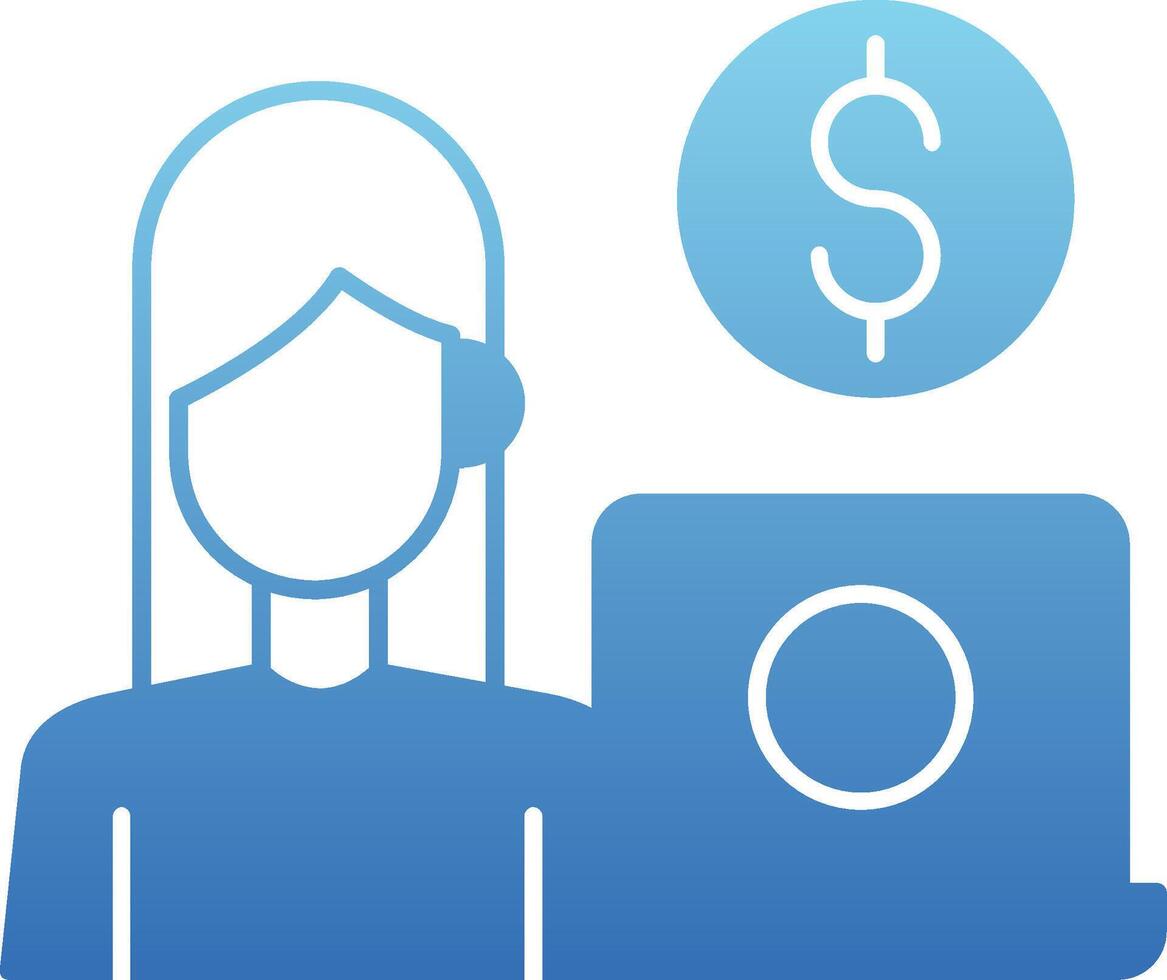 Freelancer Glyph Gradient Icon vector