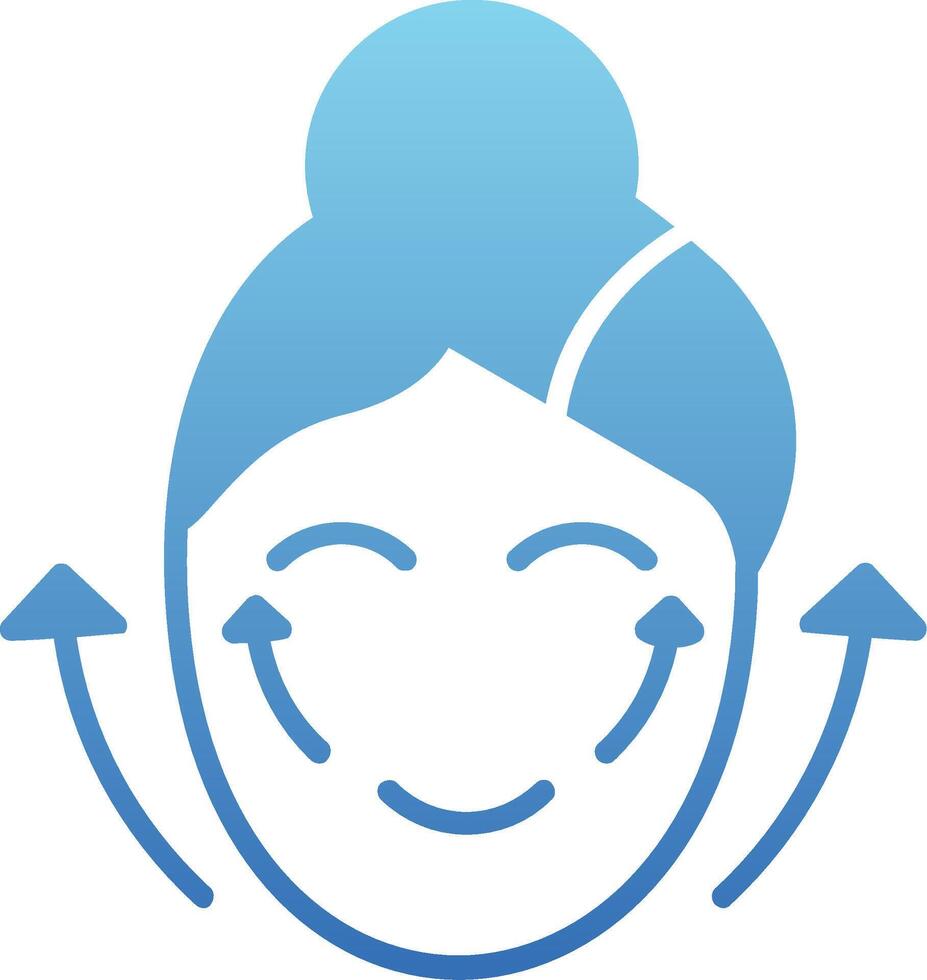 Facial Massage Glyph Gradient Icon vector