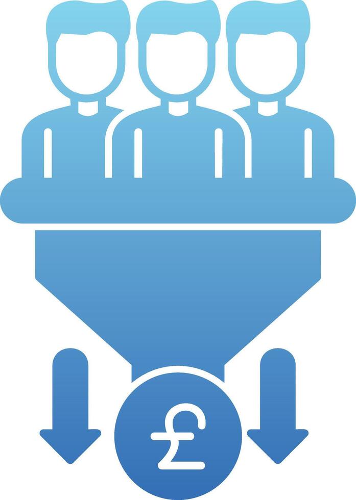 Sales PipeGlyph Gradient Glyph Gradient Icon vector