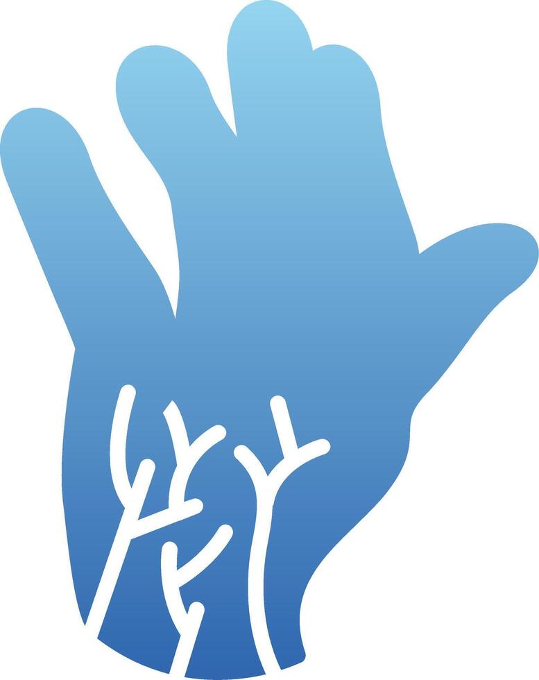 Hand Nerves Glyph Gradient Icon vector