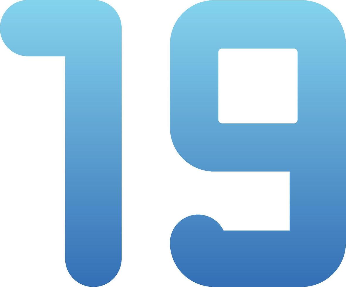 Nineteen Glyph Gradient Icon vector
