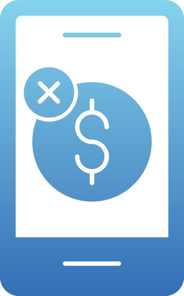 No Sales Glyph Gradient Icon vector