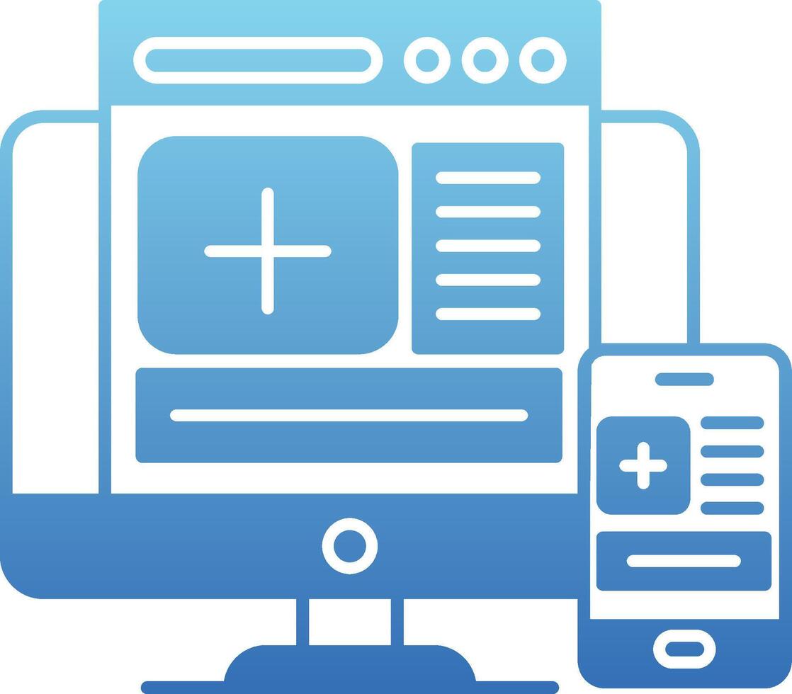 Responsive Glyph Gradient Icon vector