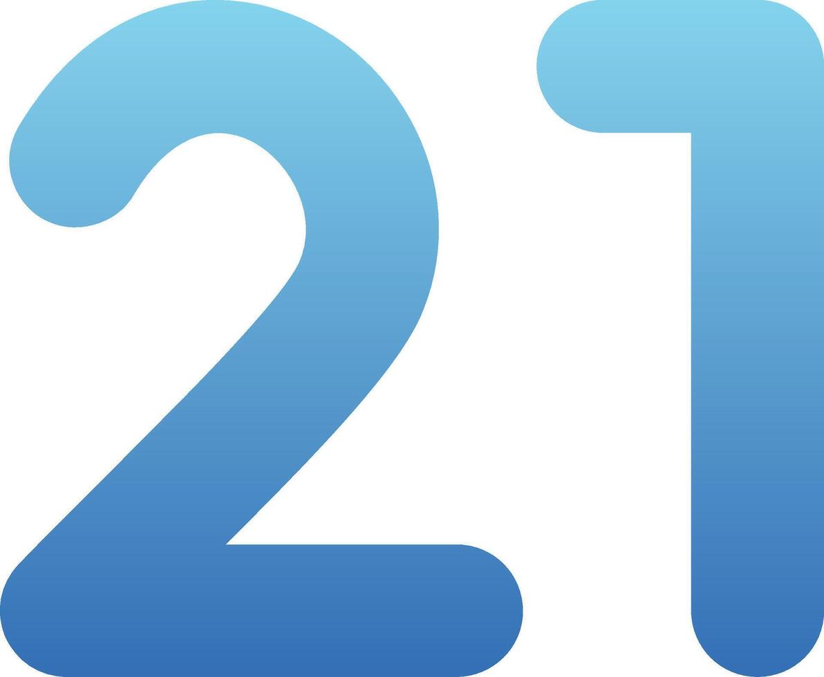 Twenty one Glyph Gradient Icon vector