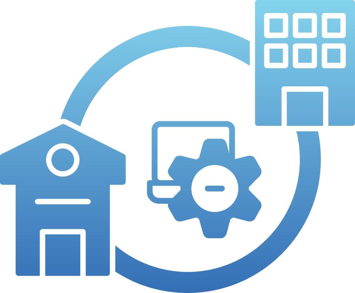 Hybrid Work Glyph Gradient Icon vector