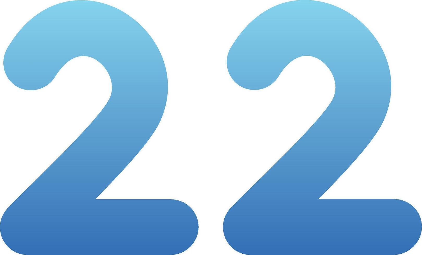 Twenty two Glyph Gradient Icon vector