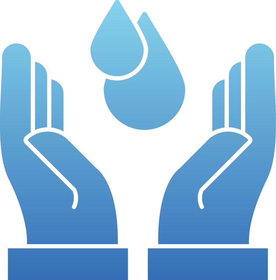 Save Water Glyph Gradient Icon vector