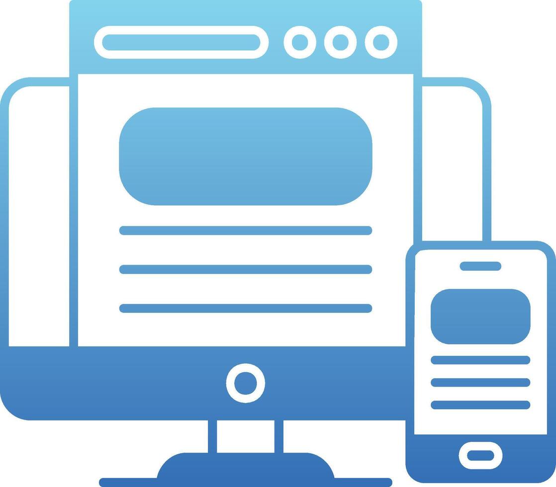 Responsive Design Glyph Gradient Icon vector