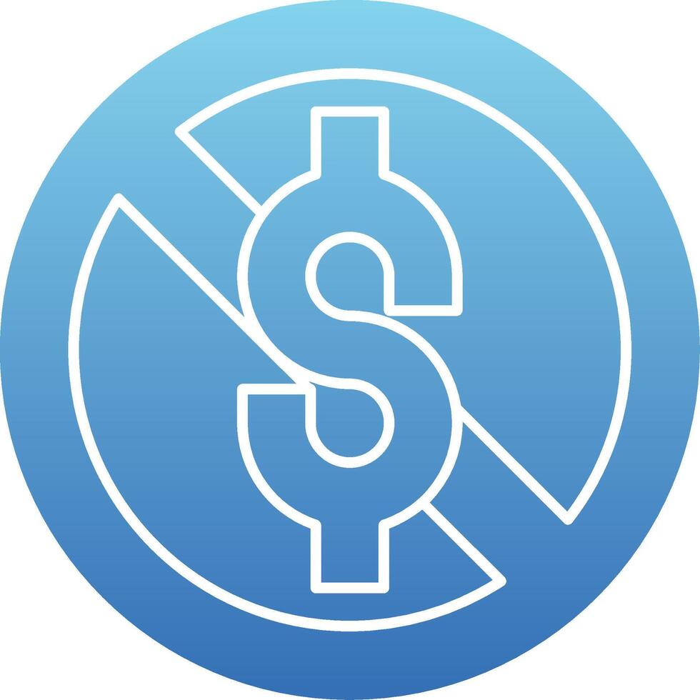No Sales Glyph Gradient Icon vector