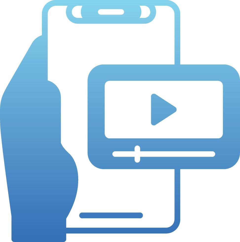 Videoplayer Glyph Gradient Icon vector