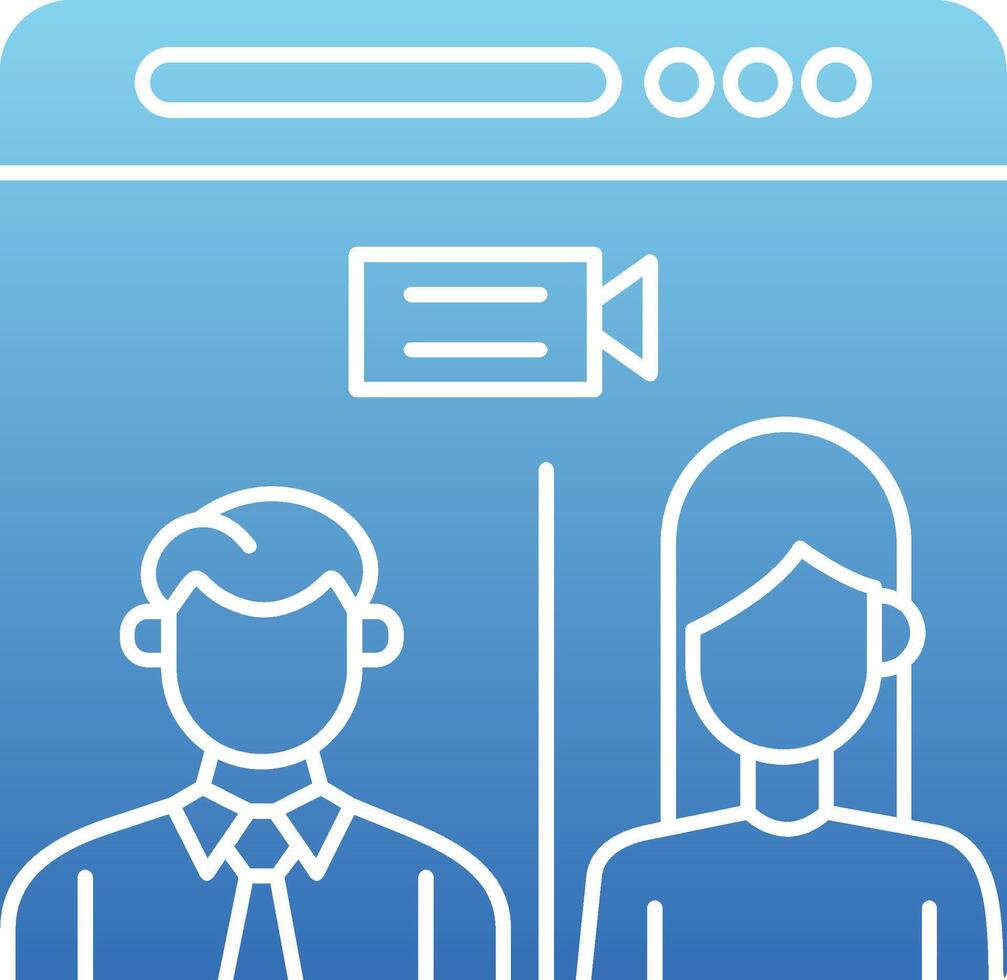 Web Conference Glyph Gradient Icon vector