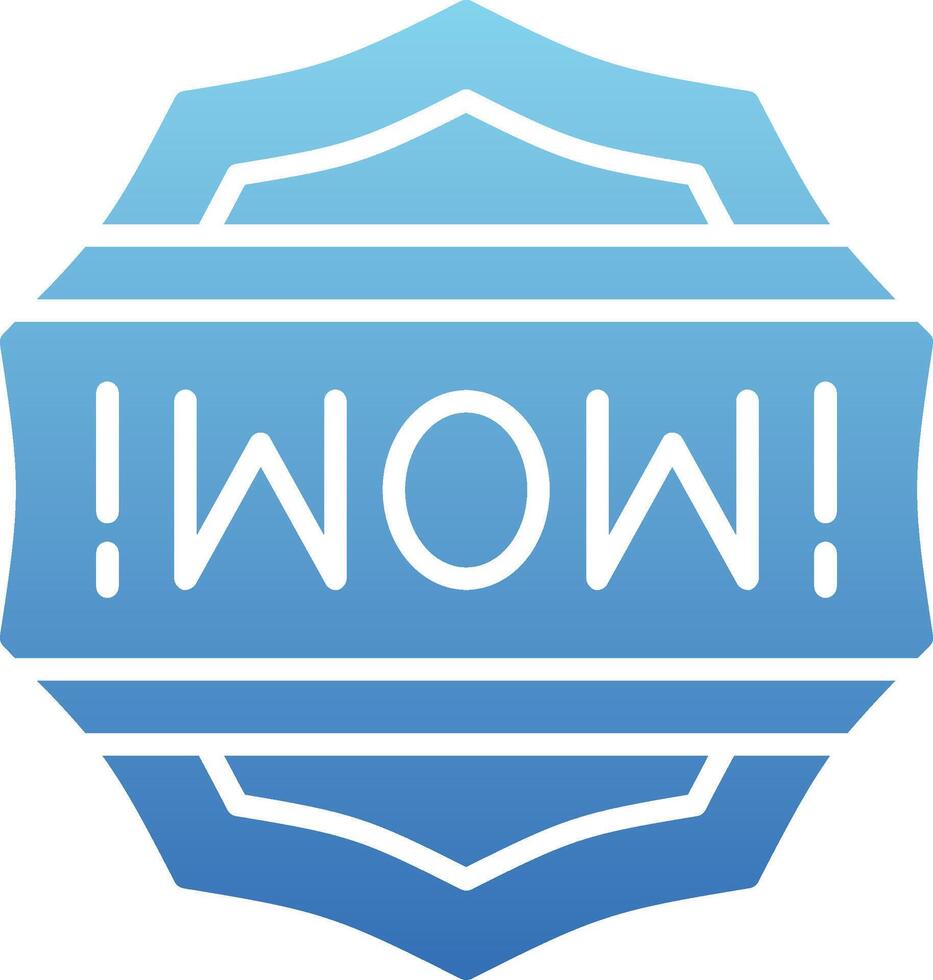 Wow Glyph Gradient Icon vector