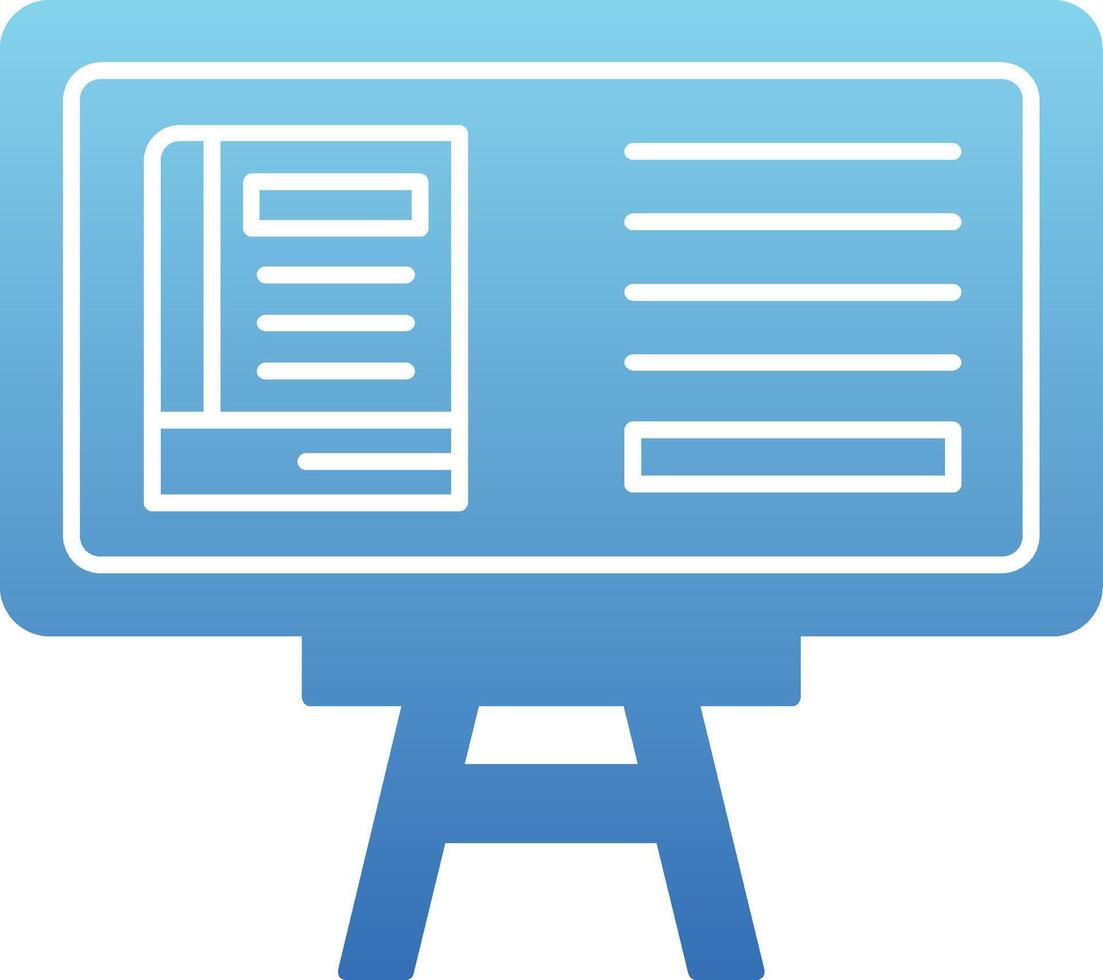 Presentation Board Glyph Gradient Icon vector