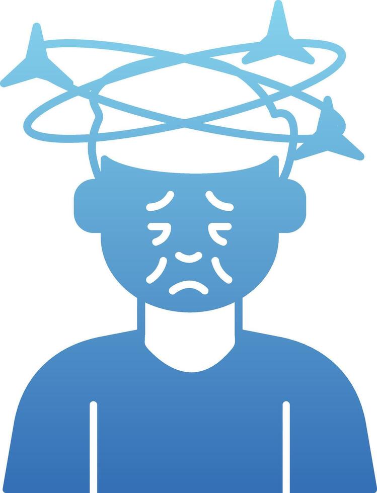 Dizziness Glyph Gradient Icon vector