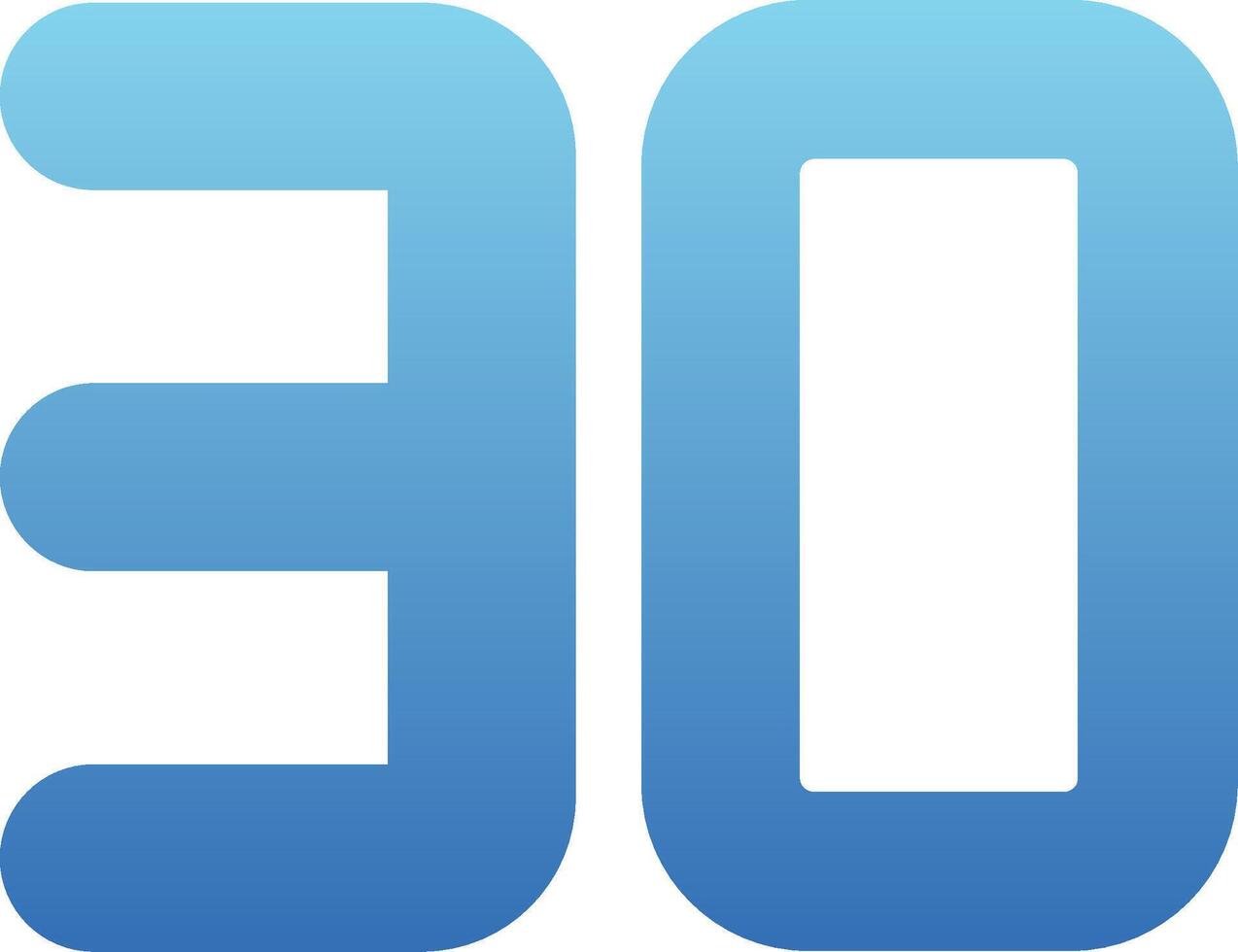 Thirty Glyph Gradient Icon vector