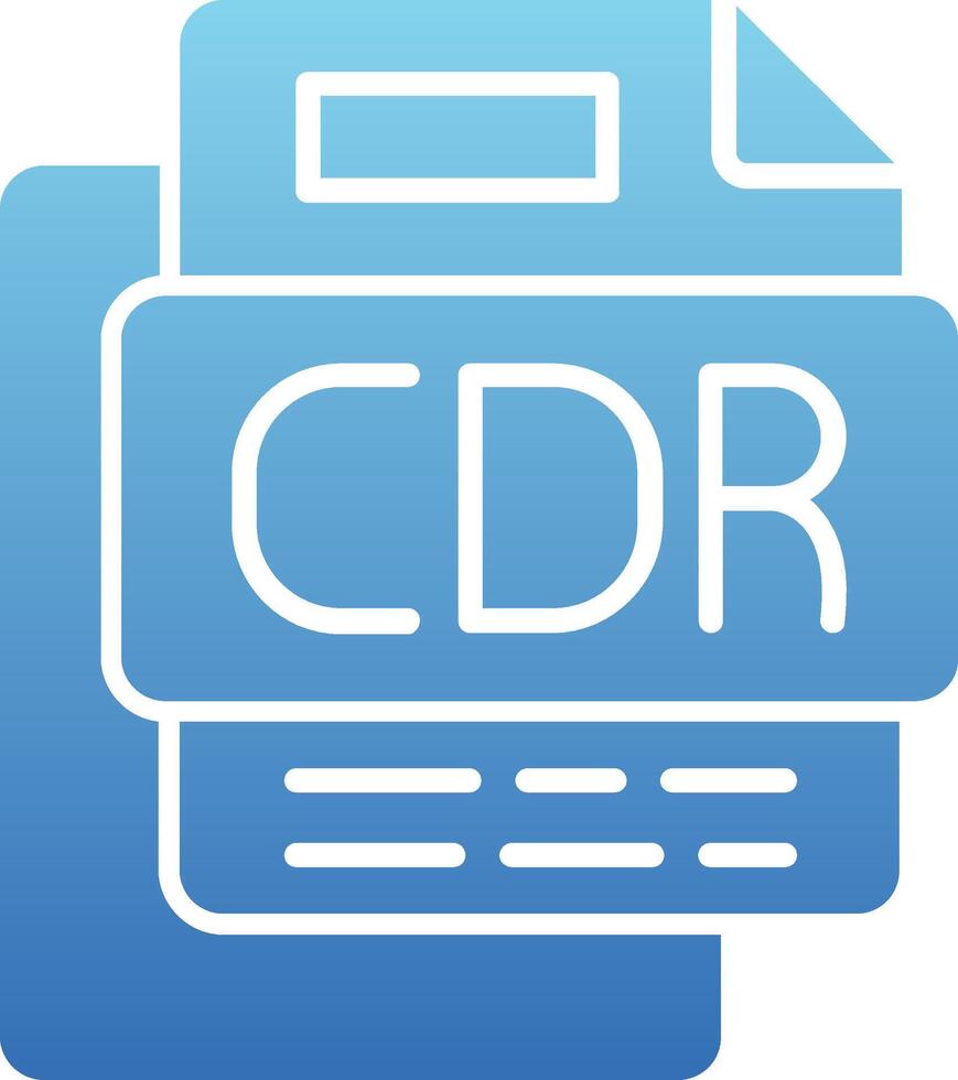CDR File Glyph Gradient Icon vector