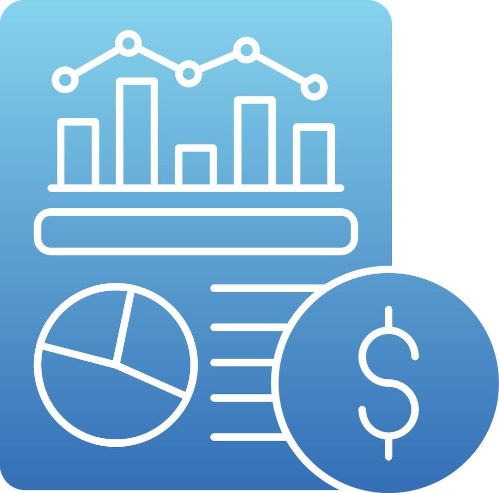 Expense Sheet Glyph Gradient Icon vector