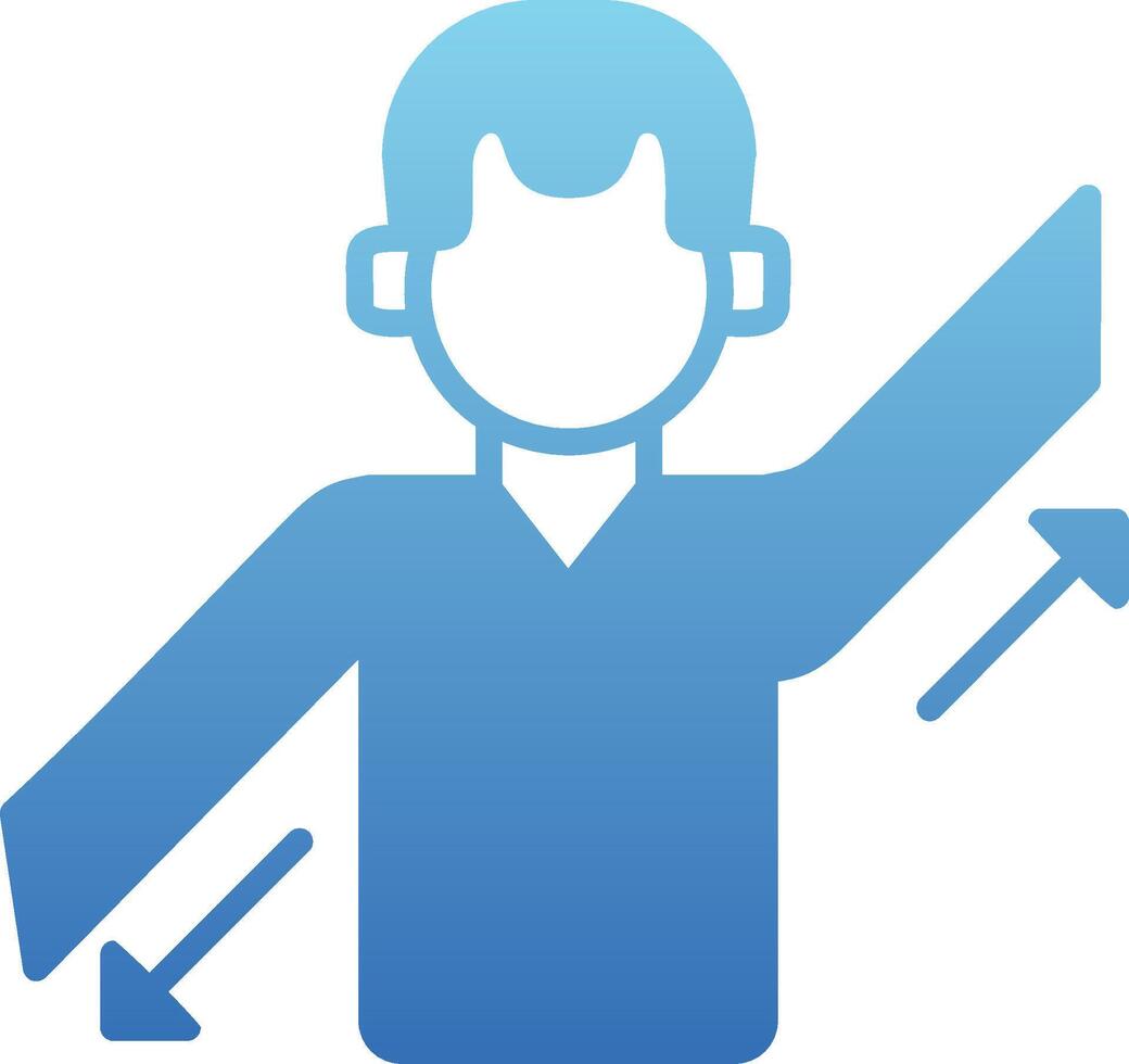 Parallel Arm Glyph Gradient Icon vector
