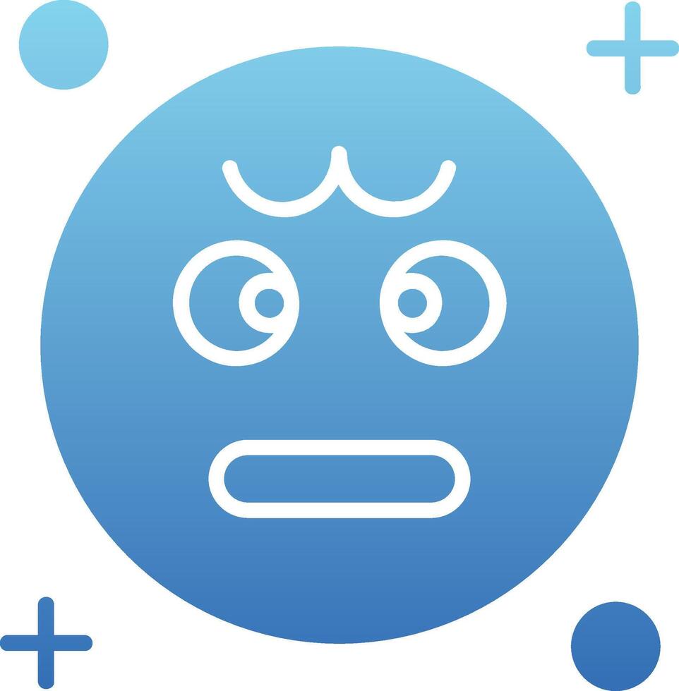 Angry Glyph Gradient Icon vector
