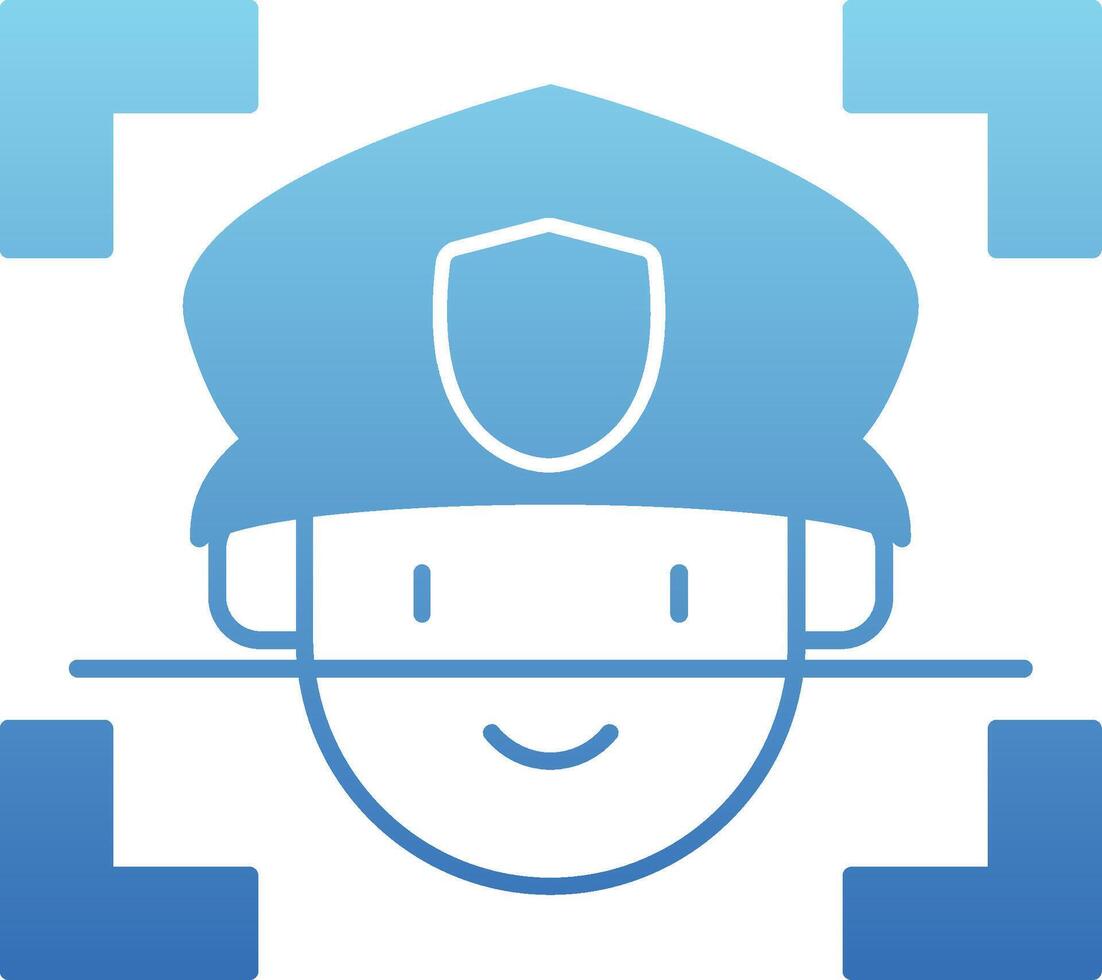 Face Recognition Glyph Gradient Icon vector