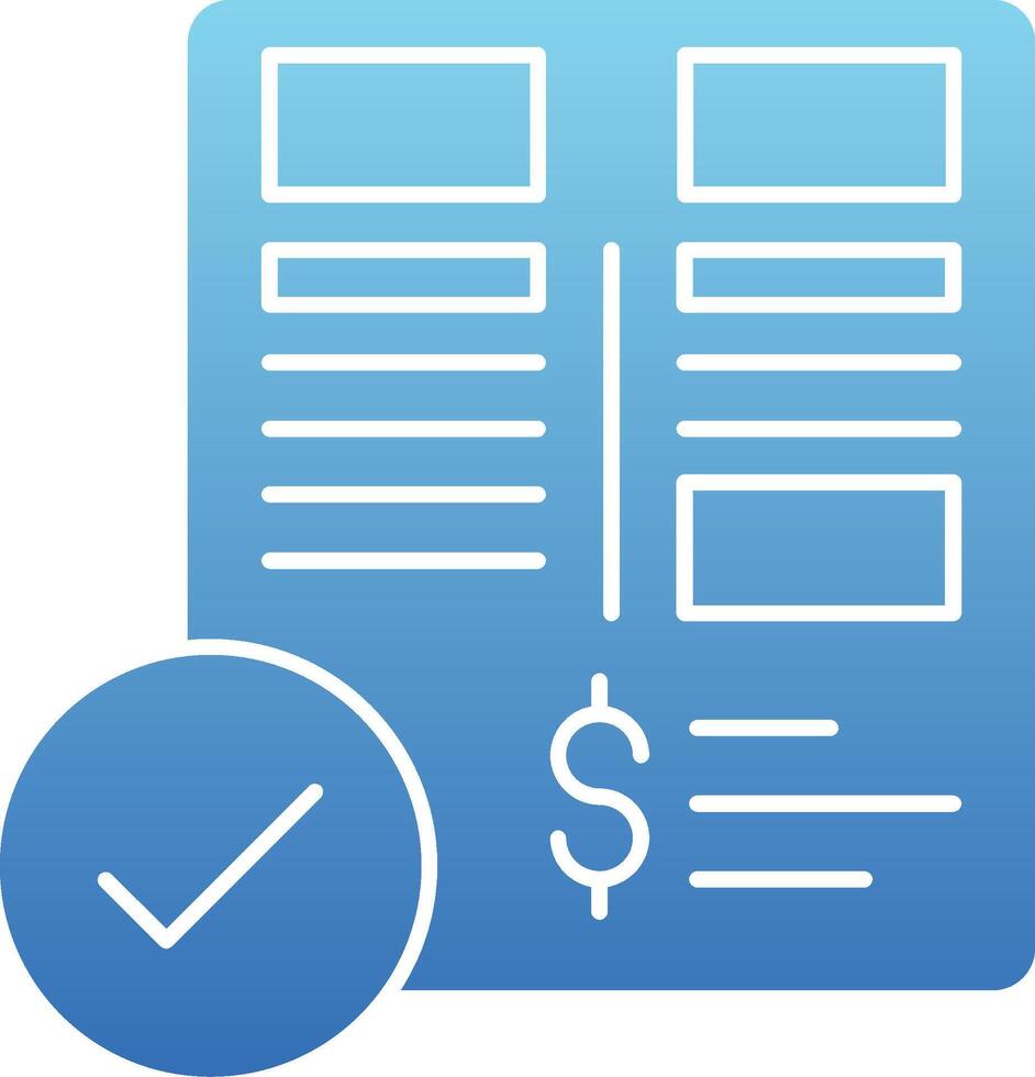 Balance Sheet Glyph Gradient Icon vector