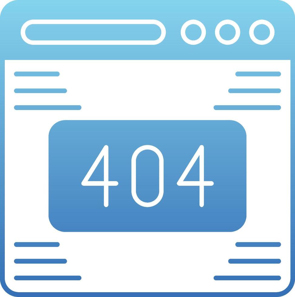 404 Error Glyph Gradient Icon vector