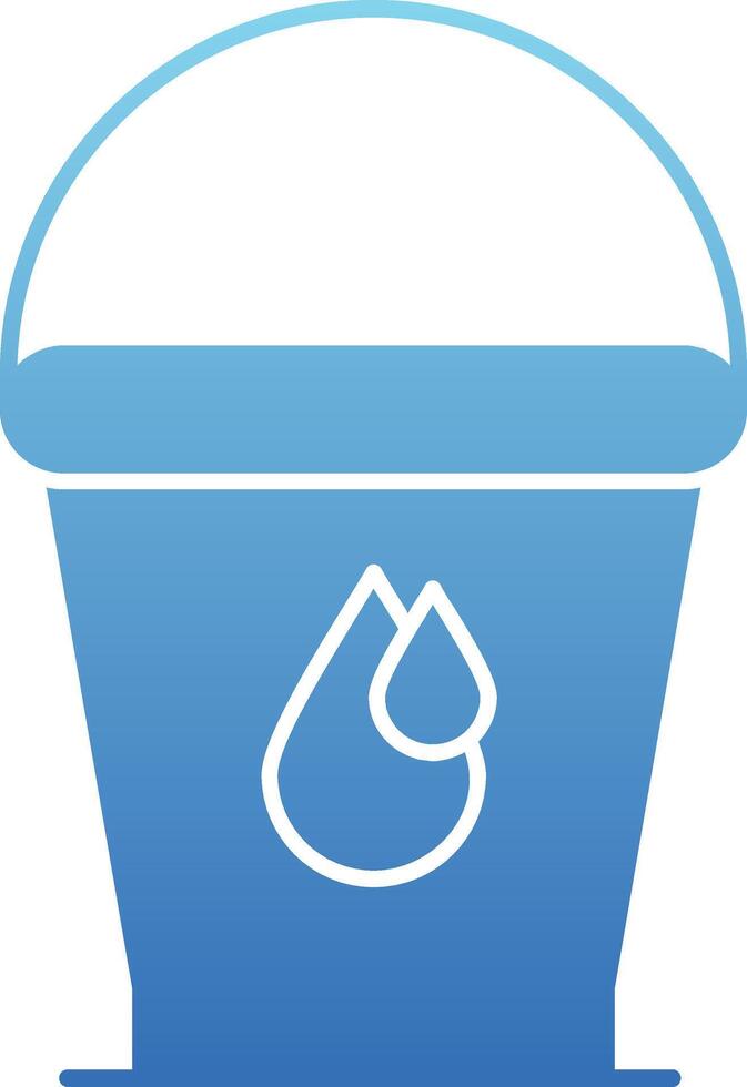 Water Bucket Glyph Gradient Icon vector