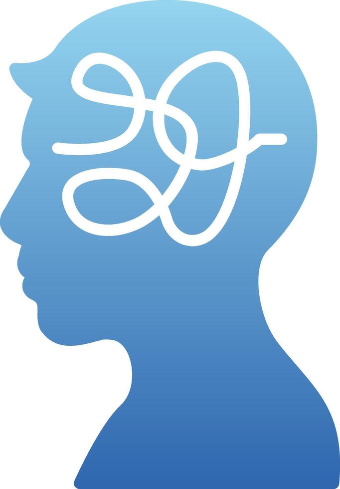 Confusion Glyph Gradient Icon vector