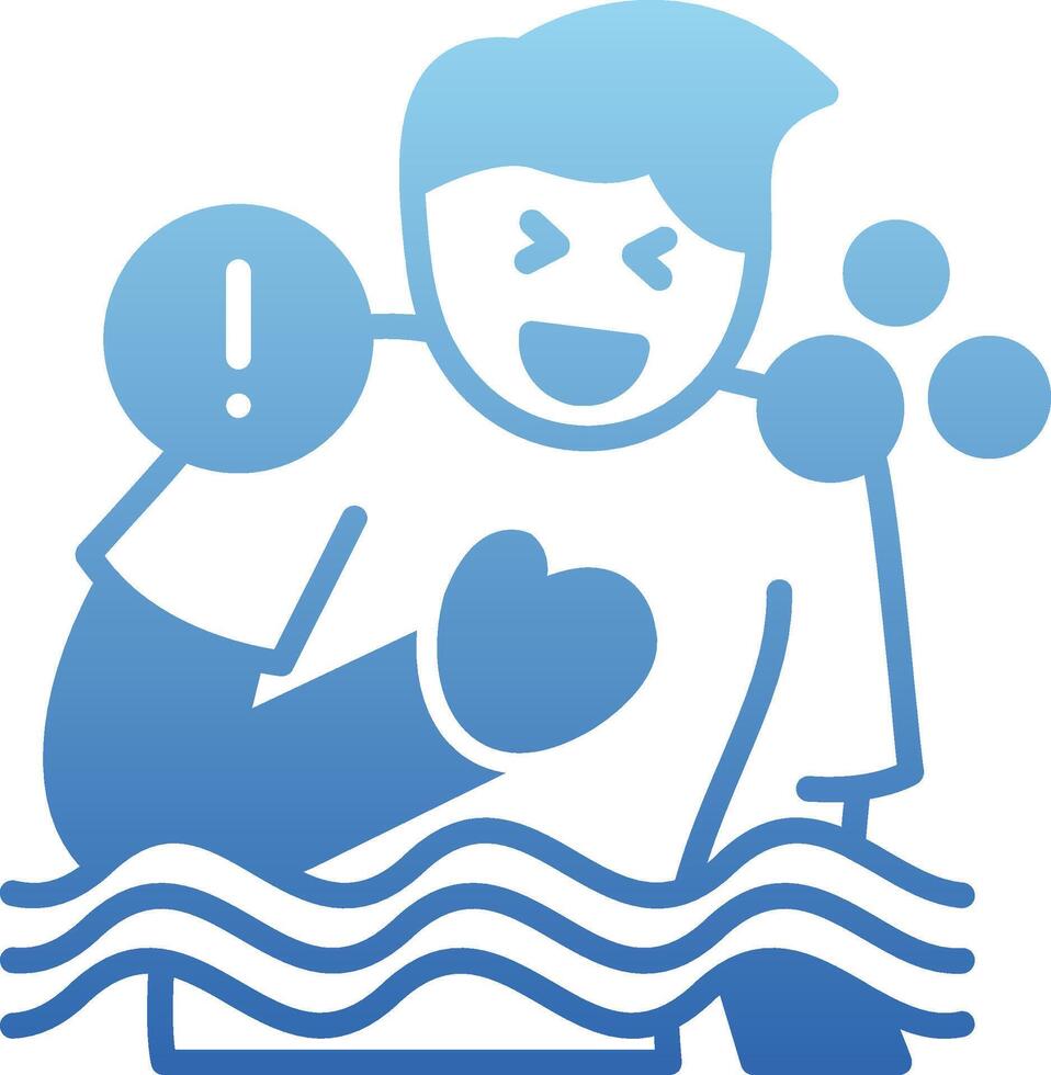 Drowning Feeling Glyph Gradient Icon vector