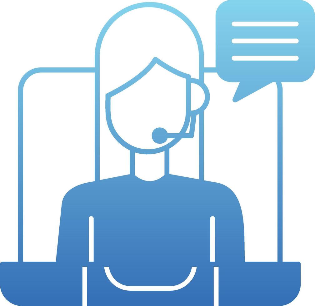 Remote Worker Glyph Gradient Icon vector