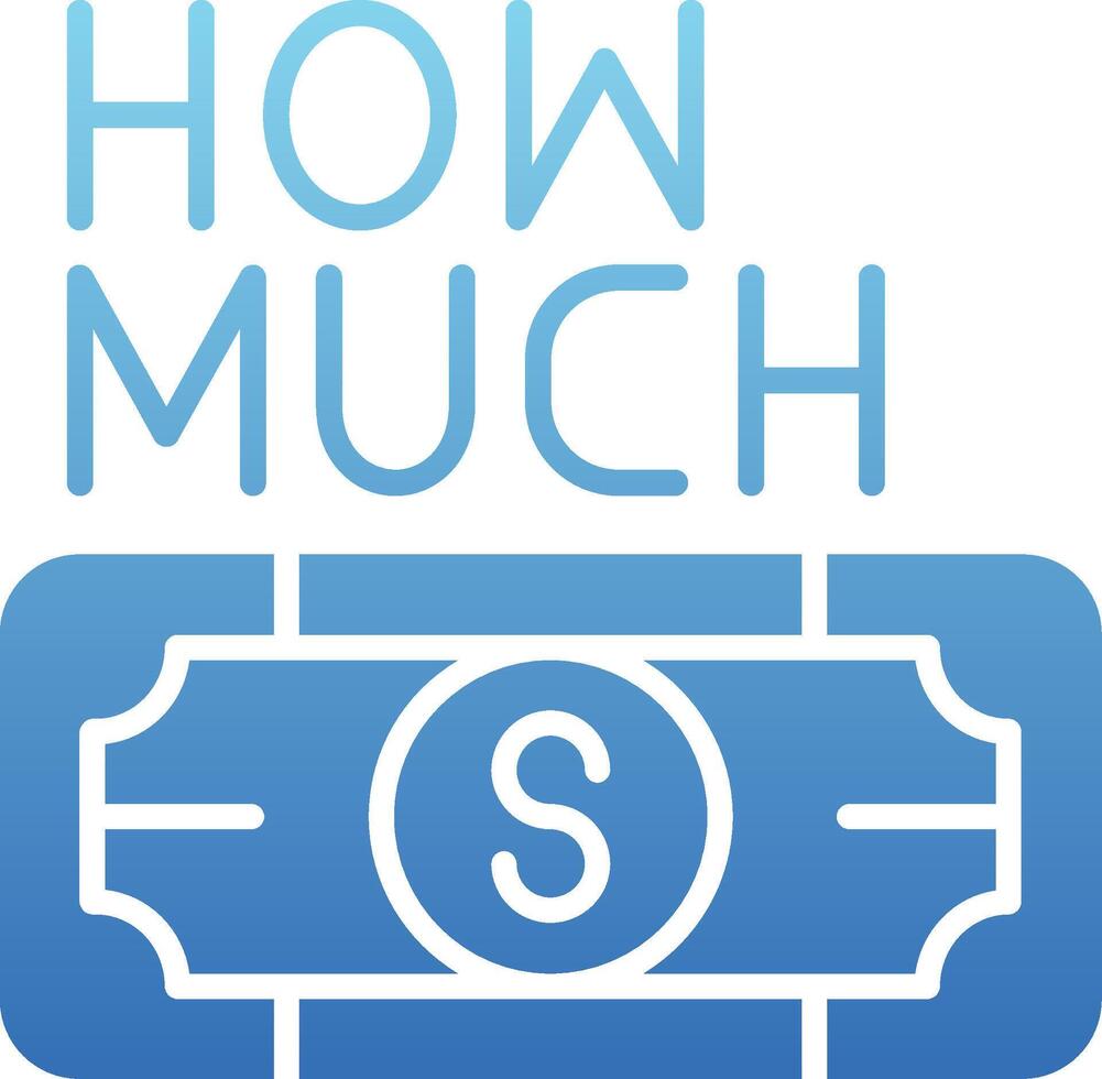 How Much Glyph Gradient Icon vector