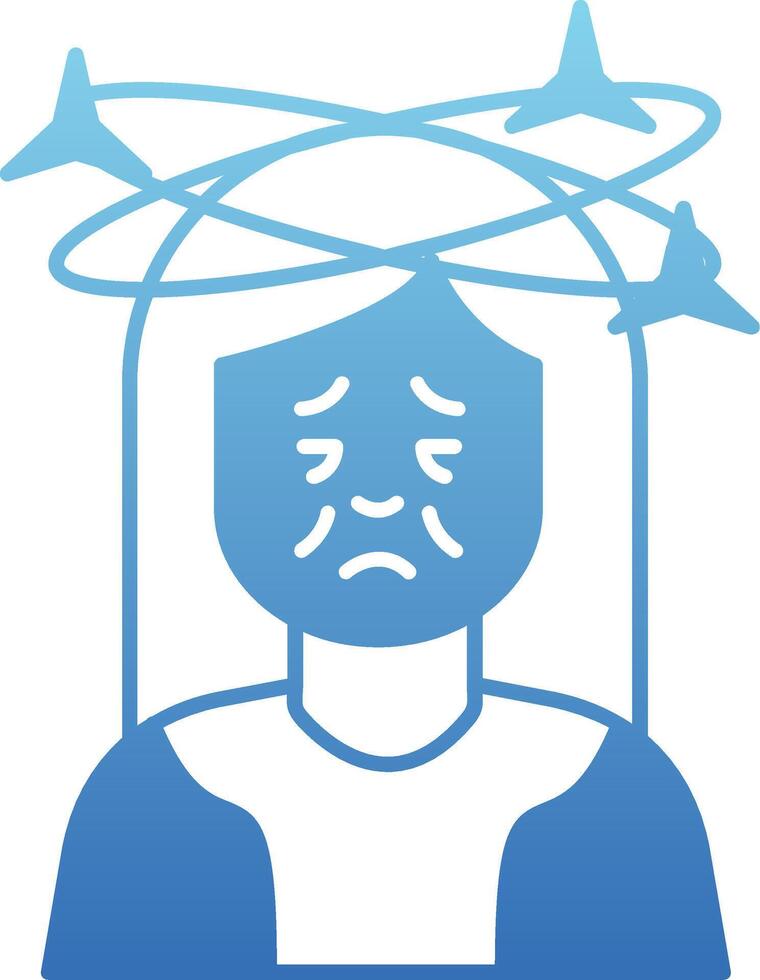 Dizziness Glyph Gradient Icon vector