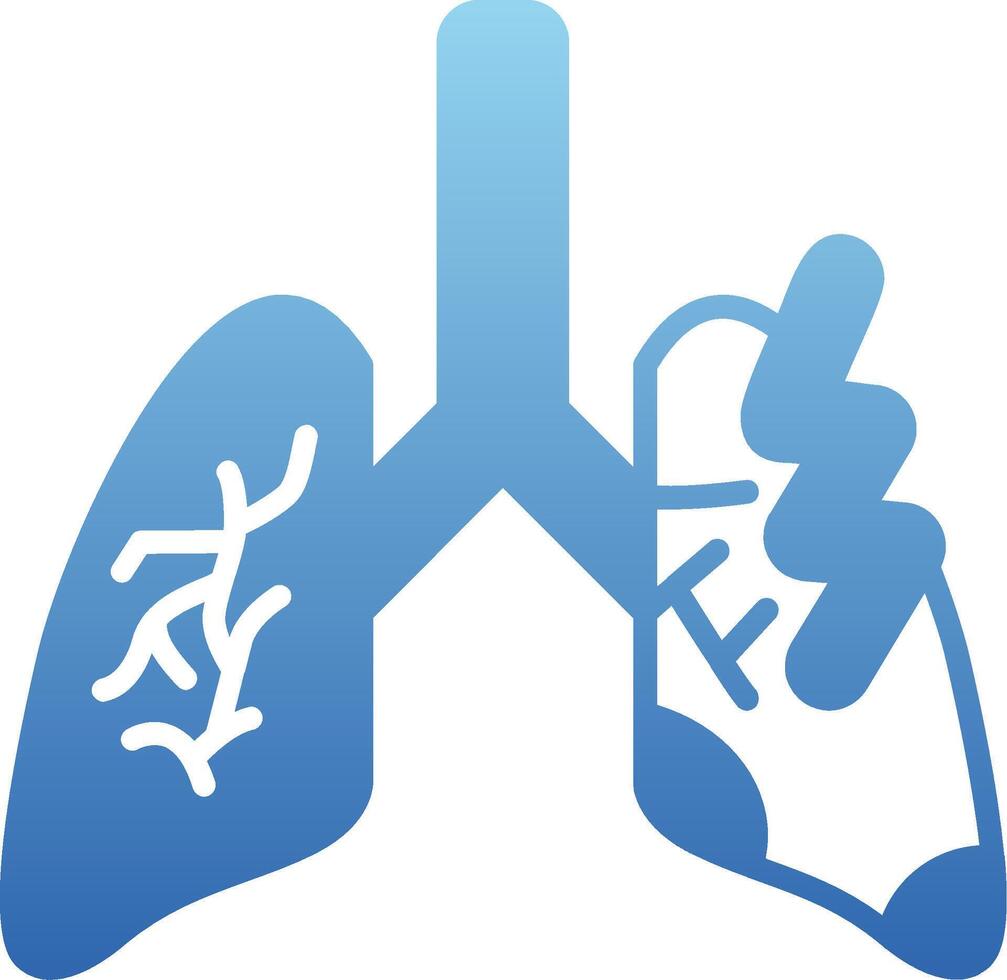 Lungs Pain Glyph Gradient Icon vector
