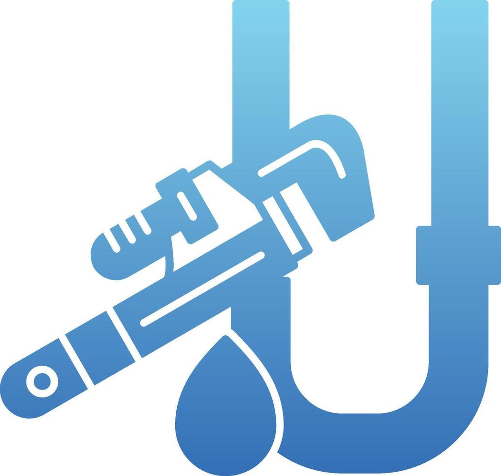 Pipe Repair Glyph Gradient Icon vector
