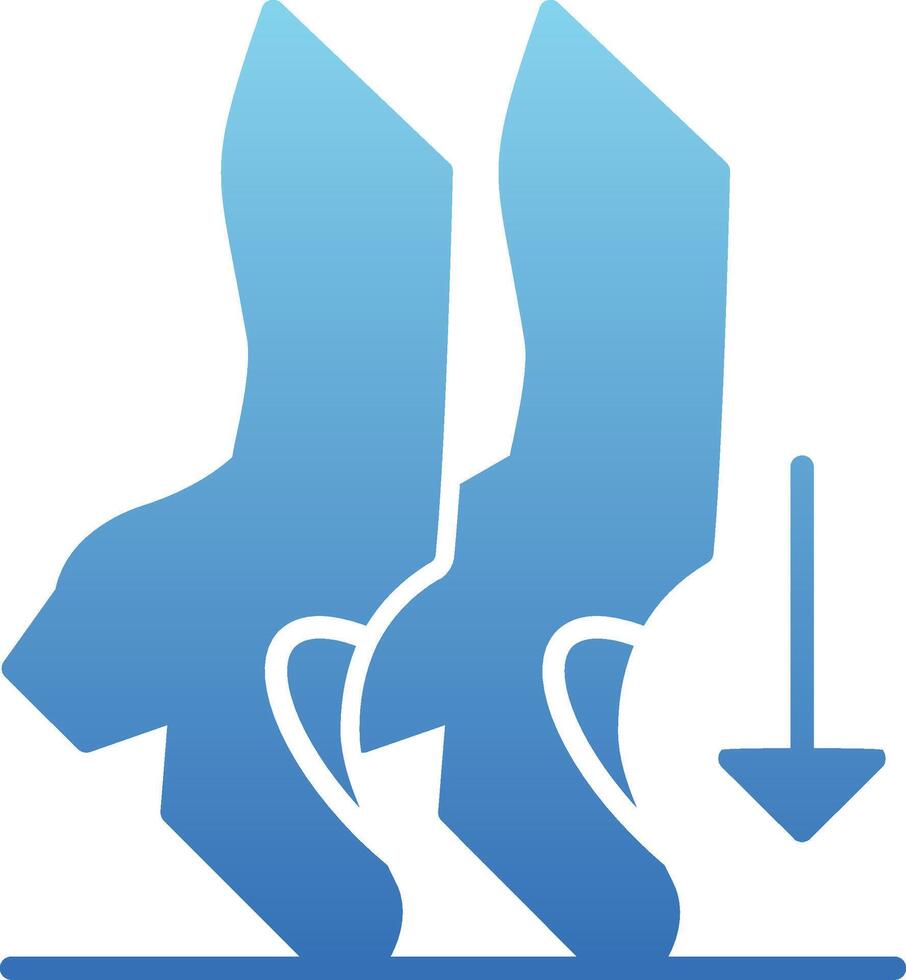 Toe Stand Glyph Gradient Icon vector